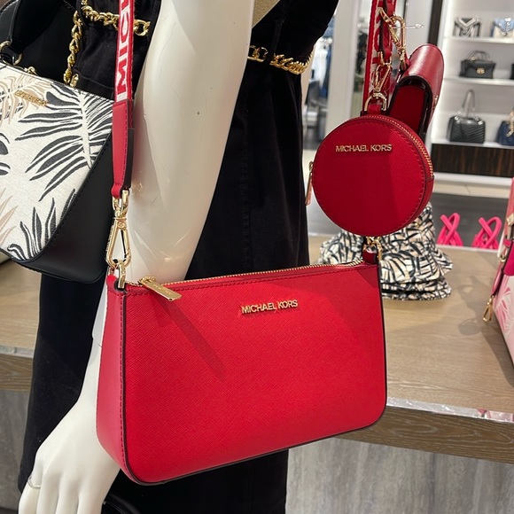 MICHAEL KORS JET SET TRAVEL SMALL SHOULDER CROSSBODY BAG WITH TECH ATTCH AIRPOD - Picture 4 of 16